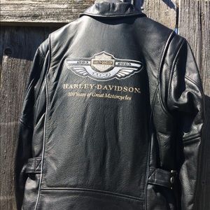 Women’s black leather jacket and tops, size small